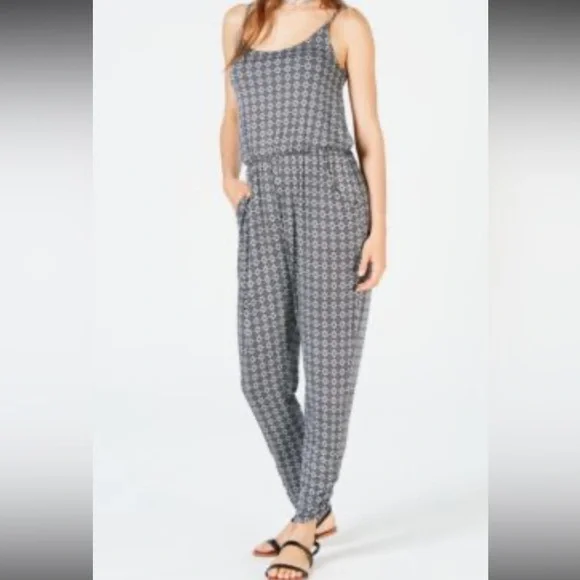 American Rag Black/white Jumpsuit with Tapered Legs size XL - Picture 1 of 3